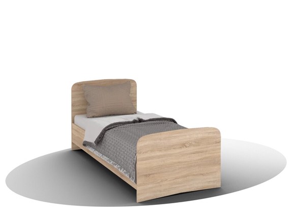 Детская кровать ВЕГА Кровать Кр-08 900 с плоским основанием (Сонома) в Краснодаре - изображение