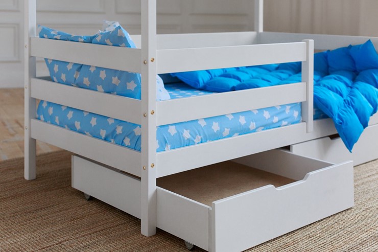 Детская кровать Домик с ящиками, цвет белый в Краснодаре - изображение 3