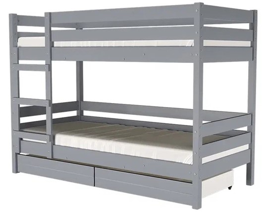 Кроватка Джуниор двухъярусная с ящиками (Антрацит) в Сочи - изображение