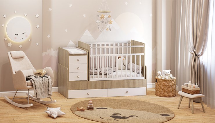 Детская кровать Фея 1100 Вяз-белый в Сочи - изображение 3