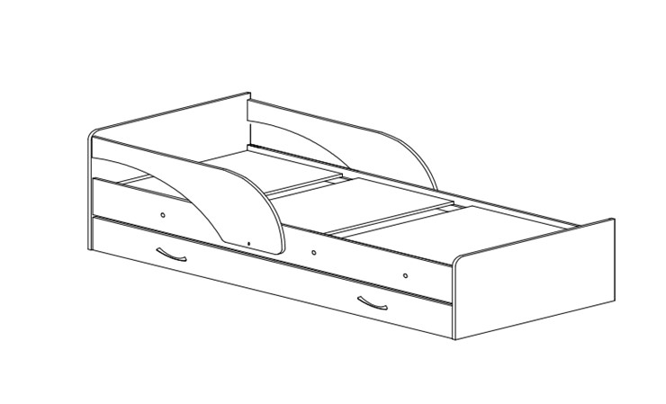 Кровать детская Максимка, корпус Млечный дуб, фасад Розовый в Сочи - изображение 1