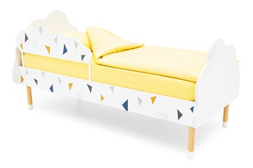 Кровать детская Stumpa Облако "Треугольники желтый, синий" в Сочи