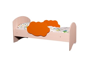 Кровать с бортиками Тучка, корпус Дуб млечный, фасад Оранжевый в Армавире