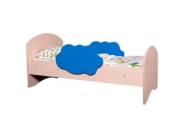 Детская кровать с бортиками Тучка, корпус Дуб млечный, фасад Синий в Новороссийске