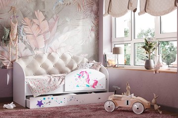 Односпальная детская кровать Звездочка с бортиком, Бежевый в Сочи