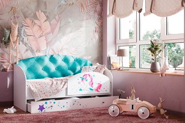 Детская кровать Звездочка с бортиком, Бирюза в Сочи