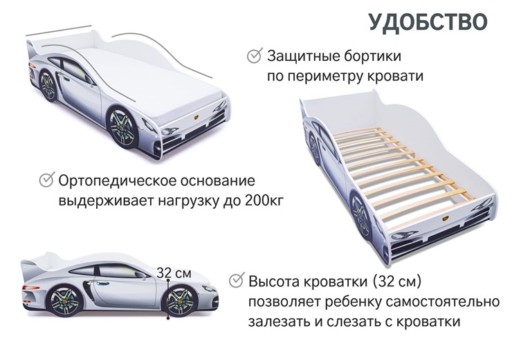Детская кровать-машина Porsche в Краснодаре - изображение 6