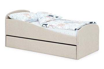 Кровать в детскую с ящиком Letmo карамель (рогожка) в Краснодаре