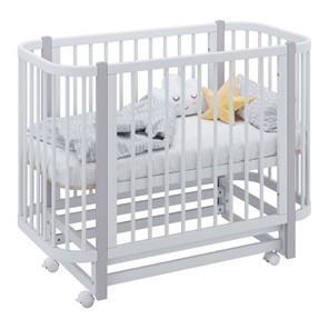 Кроватка детская POLINI Kids Simple 350 Белый / Серый в Армавире