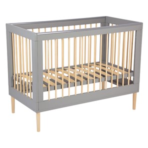 Кровать для новорожденных POLINI Kids Simple 360 Серый / Натуральный в Краснодаре