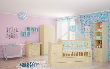 Детская кровать с комодом POLINI Kids Simple 1100 Натуральный в Краснодаре - предосмотр 3