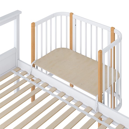 Приставная кровать POLINI Kids Simple 105 Белый / Бук в Сочи - изображение 3