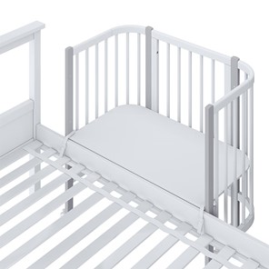 Кроватка приставная POLINI Kids Simple 120 Белый / Серый в Сочи - предосмотр 4