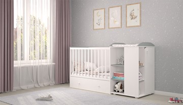 Детская кровать с комодом POLINI Kids Ameli 800 Белый / Серый, серия AMELI в Армавире - предосмотр 2
