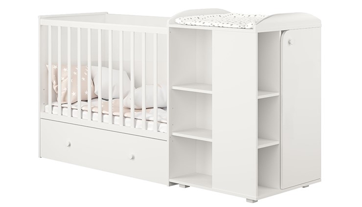 Детская кровать-трансформер с комодом POLINI Kids Ameli 800 Белый, серия AMELI в Сочи - изображение 1