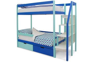 Двухъярусная кровать Svogen мятный-синий в Сочи