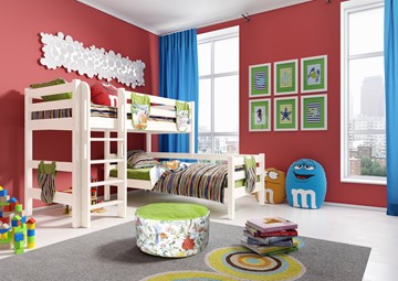 Детская двухъярусная кровать Мебельград Соня, Вариант 7 Белый в Краснодаре