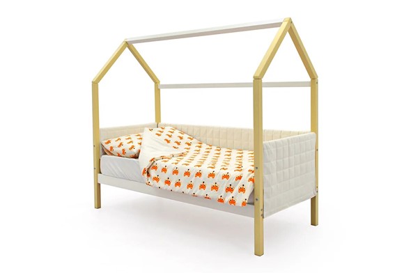 Детская кровать-домик «Svogen бежево-белый» мягкая в Краснодаре - изображение