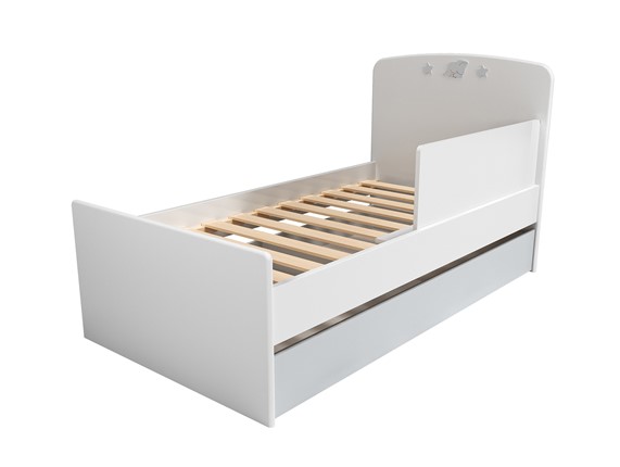 Кровать в детскую с ящиком и ограничителем НМ 041.07 «Лилу/Слоники» в Сочи - изображение