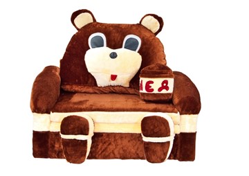 Диван детский Медведь с подушкой, ширина 120 см в Краснодаре