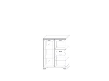 Низкий шкаф (1 стеклодверь) Сиена, Бодега белый / патина золото в Краснодаре - предосмотр 1