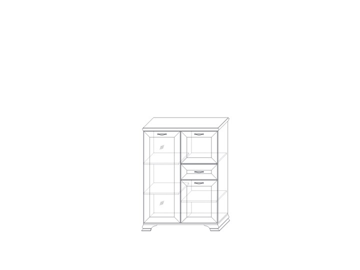 Низкий шкаф (1 стеклодверь) Сиена, Бодега белый / патина золото в Краснодаре - изображение 1