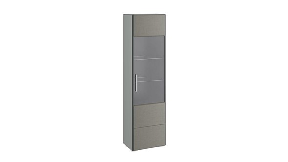 Однодверный шкаф Наоми для посуды, цвет Фон серый, Джут ТД-208.07.25 в Сочи - изображение