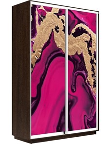 Шкаф Экспресс 1600x450x2400, Абстракция розовая/венге в Краснодаре