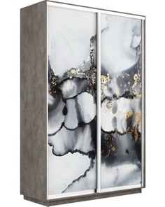 Шкаф 2-створчатый Экспресс 1600x600x2200, Абстракция серая/бетон в Краснодаре