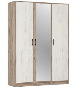 Шкаф 3-х дверный ШР3/1 Соната с зеркалом Дуб Крафт Серый - Дуб Крафт Белый в Армавире