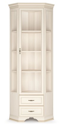 Угловой шкаф-витрина Сиена, Бодега белый / патина золото в Краснодаре - изображение