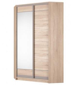 Угловой шкаф Аларти (YA-230х1250(602) (2) Вар. 4; двери D1+D2), с зеркалом в Армавире - изображение