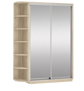 Шкаф 2-х створчатый Экспресс (2 зеркала), со стеллажом 1900x600x2400, дуб сонома в Краснодаре