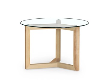 Стол круглый Оникс-8, Натуральный массив/Прозрачное стекло в Сочи