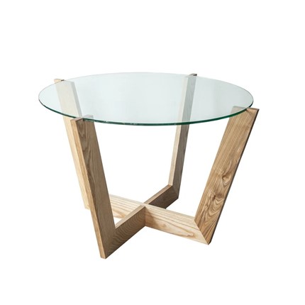 Журнальный столик Оникс-10, Натуральный массив/Прозрачное стекло в Сочи - изображение