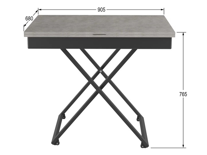 Складной стол-трансформер Генри, бетон чикаго/чёрный в Краснодаре - изображение 9