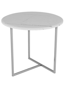 Круглый столик Альбано (белый мрамор-хром) в Армавире