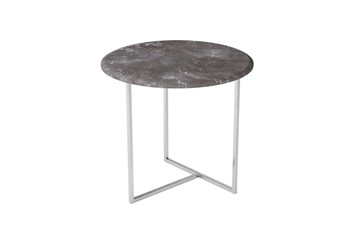 Круглый столик Альбано (серый мрамор-хром) в Армавире