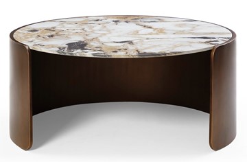 Круглый столик CT3095CL (D90) белая керамика /бронзовый в Краснодаре