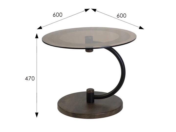Стеклянный столик Дуэт 13Н (черный-дуб маррон-тонированное) в Сочи - изображение 6