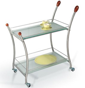 Стол сервировочный Поло, металлик/прозрачное стекло в Сочи