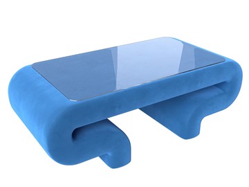 Журнальный стол Волна, голубой (велюр) в Сочи