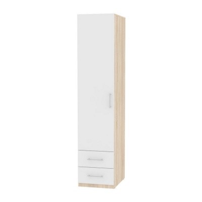 Шкаф одностворчатый Риал (H20) 198х45х45 ручка рейлинг, Белый/ДСС в Сочи - изображение