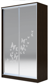 Шкаф 2200х1682х420 два зеркала, "Бабочки" ХИТ 22-4-17-66-05 Венге Аруба в Краснодаре