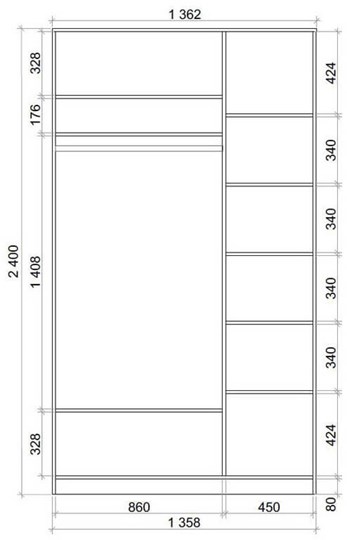 Шкаф двухдверный 2400х1362х620 с двумя зеркалами ХИТ 24-14-55 Венге Аруба в Краснодаре - изображение 2