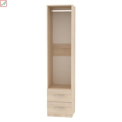 Шкаф одностворчатый Риал (H20) 198х45х45 ручка рейлинг, Белый/ДСС в Армавире - изображение 1