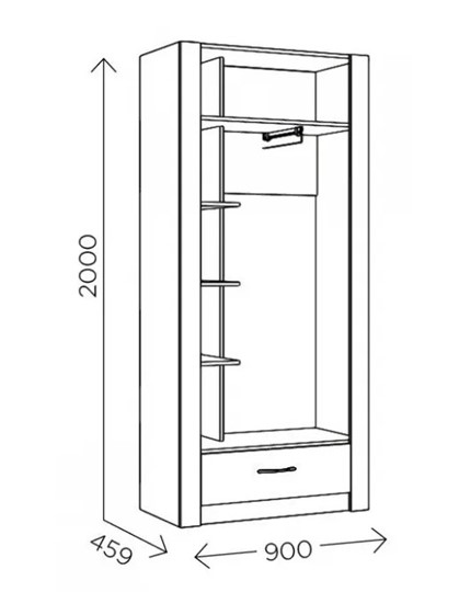 Шкаф гардеробный Ева 5 М1 дуб ирландский/белый матовый в Краснодаре - изображение 2