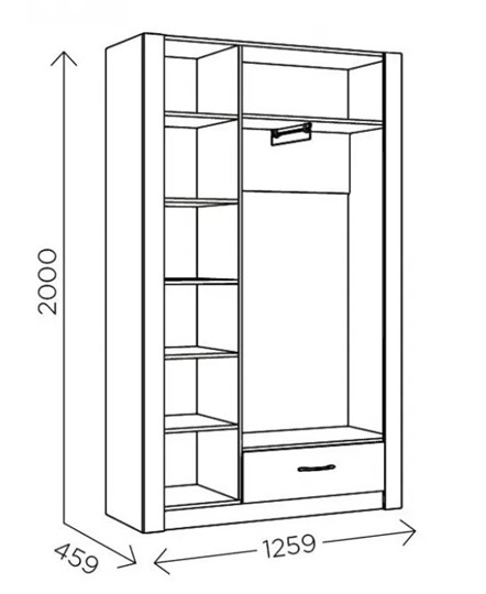 Шкаф гардеробный Ева 5 М2 дуб ирландский/белый матовый в Новороссийске - изображение 2