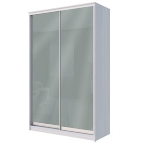 Шкаф 2-х дверный Хит-22-12-22 с цветным стеклом, средне-серый 074, Ясень анкор светлый в Краснодаре