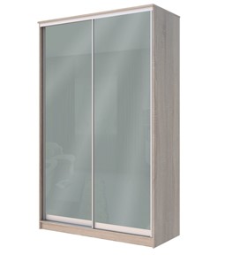 Шкаф 2-х дверный Хит-22-12/2-22 с цветным стеклом, средне-серый 074, Дуб сонома в Новороссийске